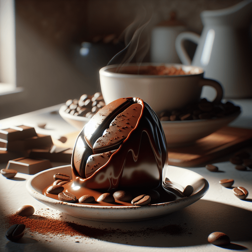 kávové zrno v čokoláde