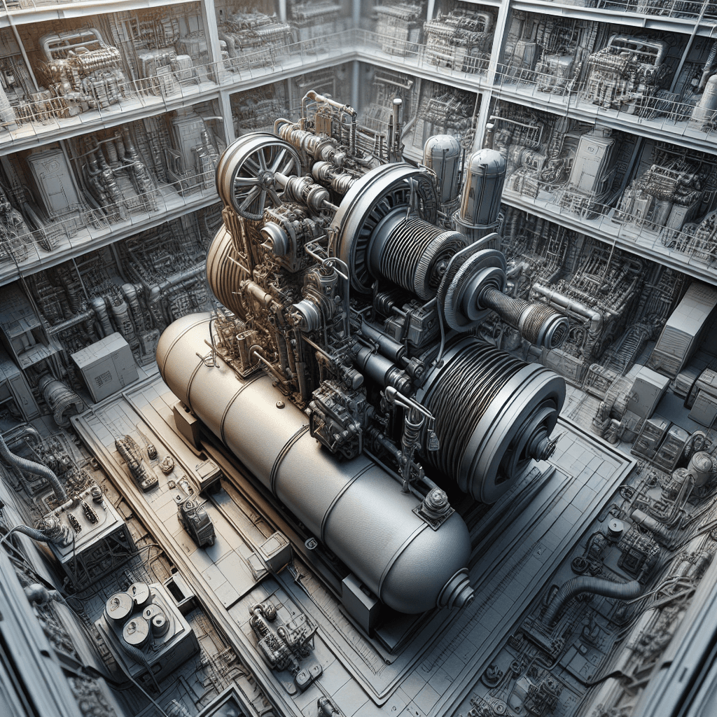 Skrutkový kompresor na vzdušníku je efektívne a spoľahlivé riešenie pre priemysel a dielne, zabezpečujúce stabilnú dodávku vzduchu.